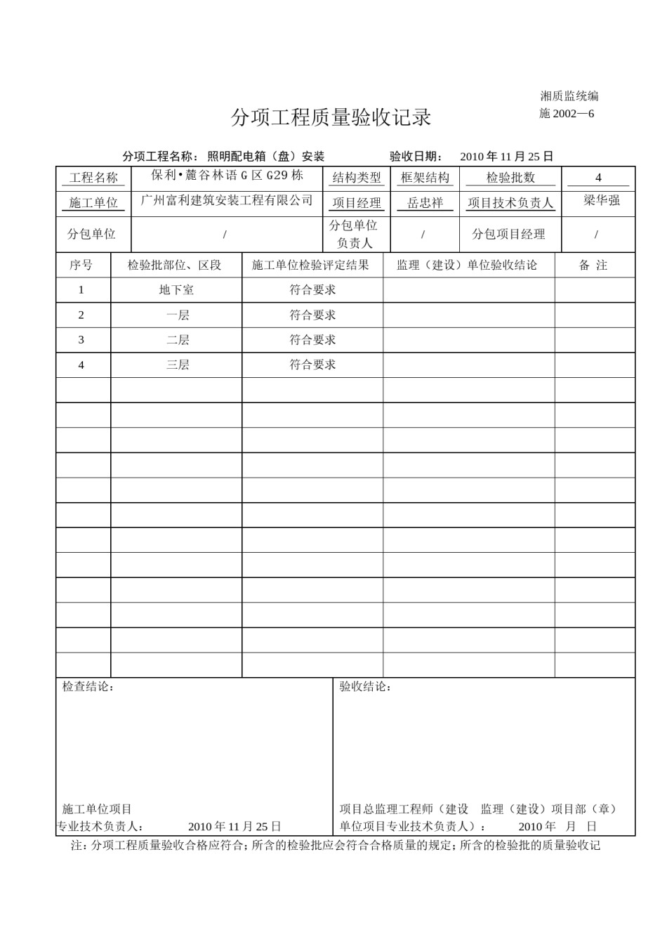 分项工程质量验收记录_第1页